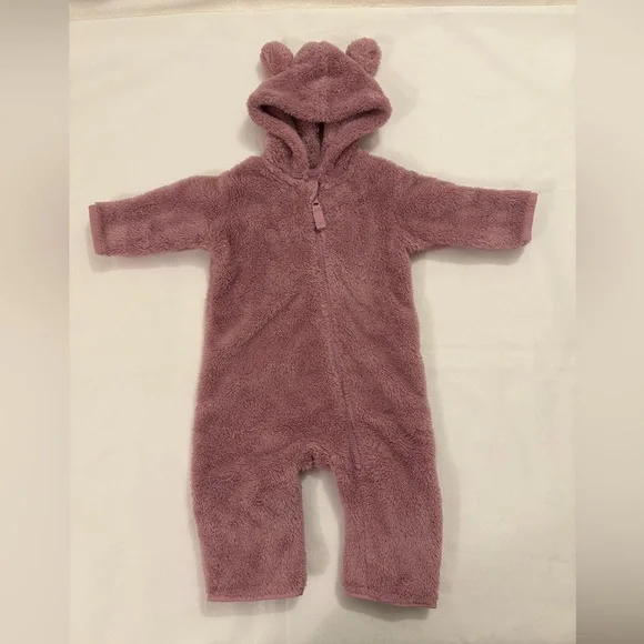 Hanna Andersson pink bunting suit romper fleece 6-12m Carter’s waffle jacket 9m - Picture 3 of 12